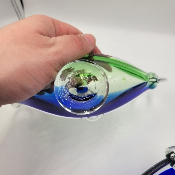 Murano Cobalt & Green Glass Gondolas - set of 2 - Picture 6 of 10